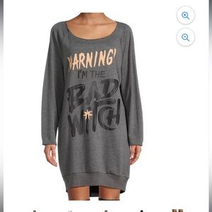 Warning I’m The Bad Witch Dress Sweatshirt Ladies L 12-14